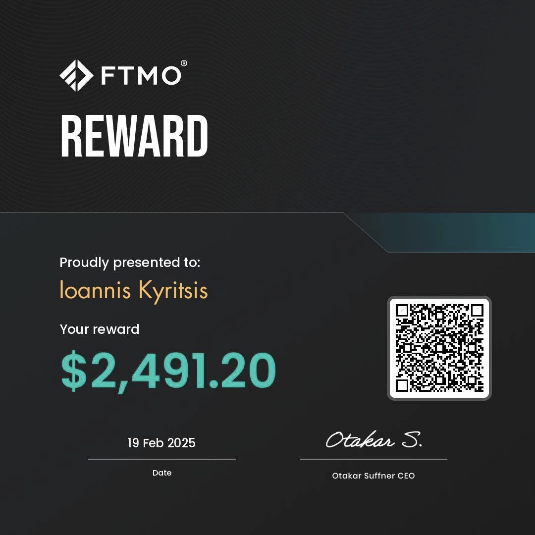 FTMO Reward — $2,491.20