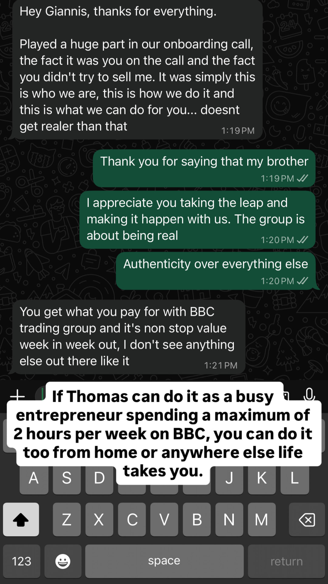 Thomas BBC testimonial
